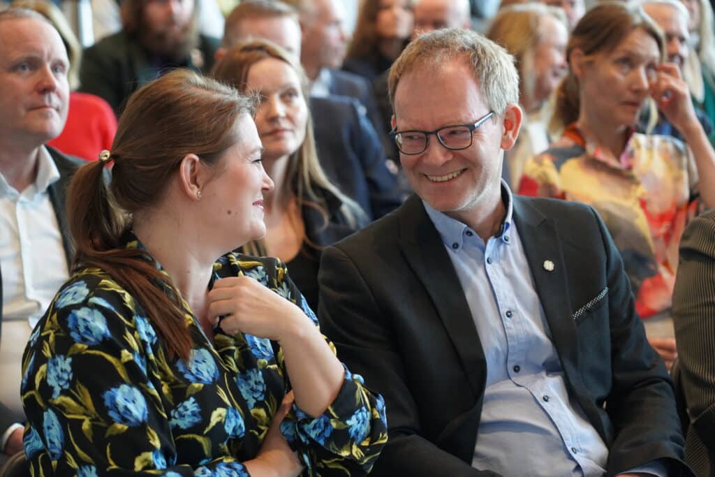 Næringsminister Cecilie Myrseth og  forskings- og høyere utdanningsminister Oddmund Hoel - Foto Lars Bugge Aarset/Fremtidens Industri