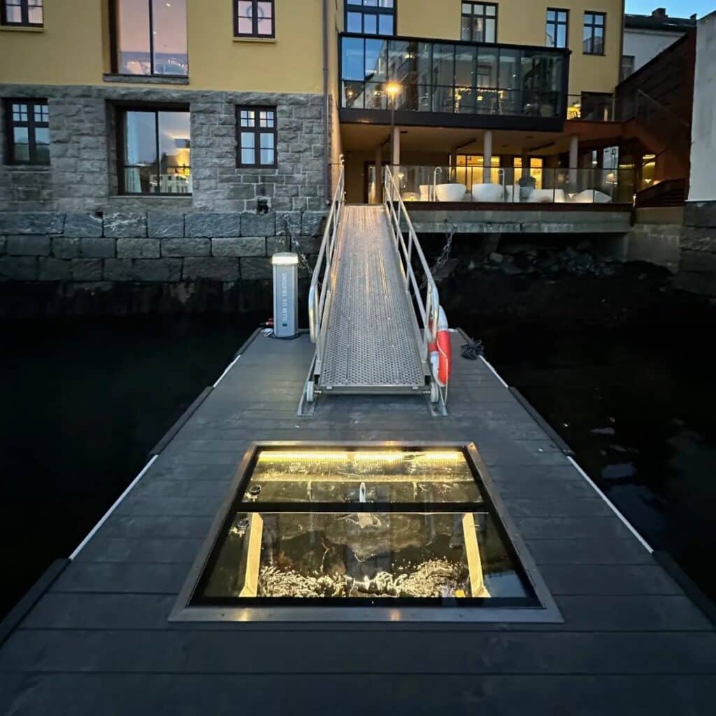 Aquapod i Brosundet i Ålesund. Foto: Clean Sea Solutions