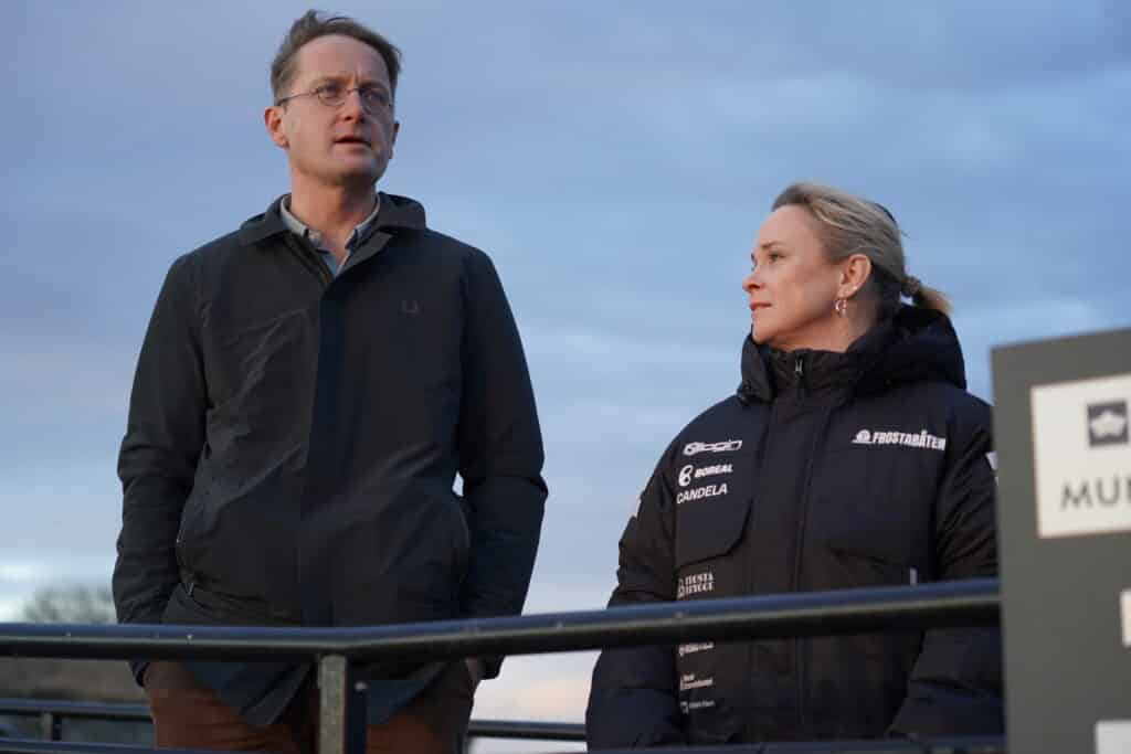 Trond Åm, byråd for kultur, idrett og friluftsliv og prosjektleder for Frostabåten fra FI Ocean Space Incubator, Linda Hald. Foto: Lars Bugge Aarset/Fremtidens Industri