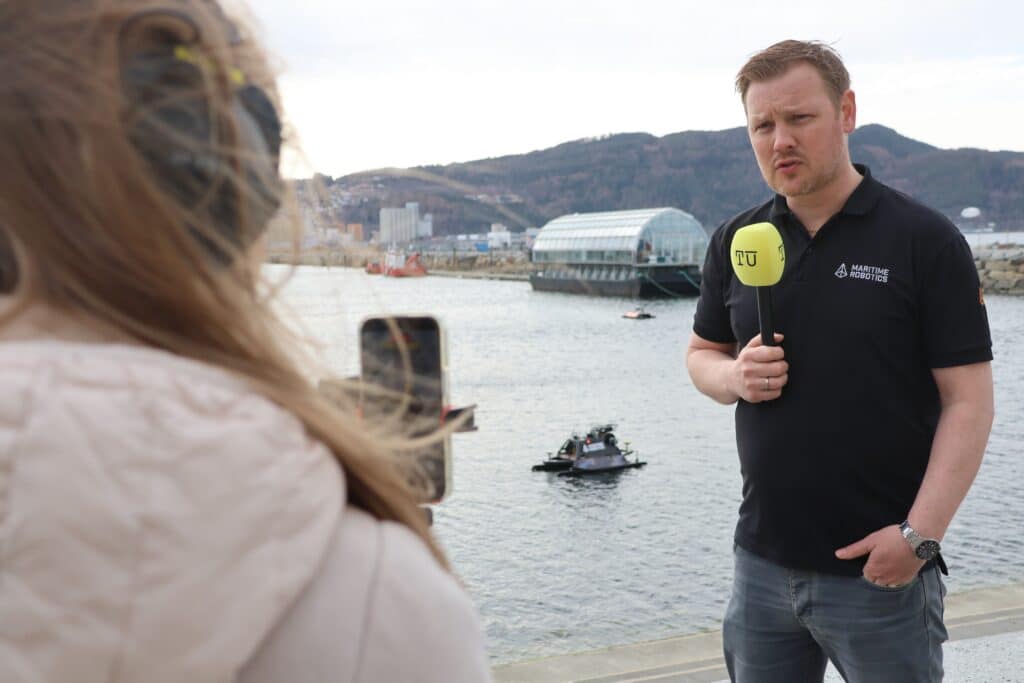 Eirik Hovstein i intervju med Teknisk Ukeblad. Foto: Lars Bugge Aarset/Fremtidens Industri.