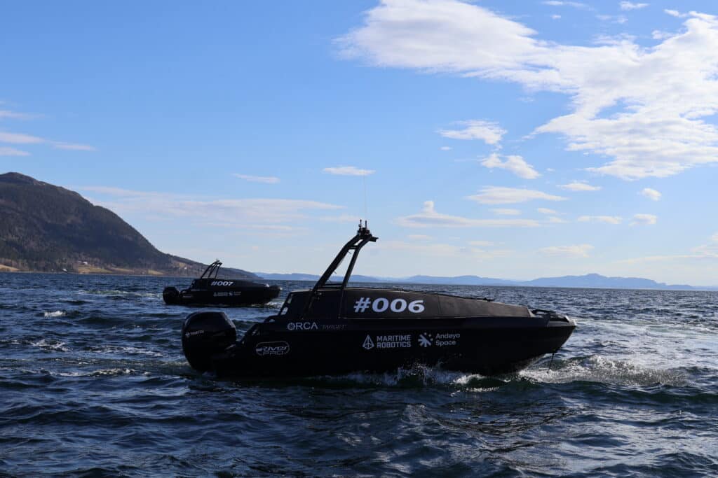 Mariner USV og Mariner X opererte fra baseni  Vanvikan. Foto: Maritime Robotics
